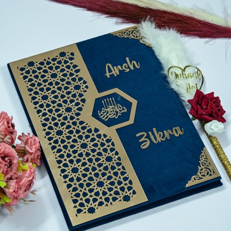 Star Design Nikah Nama Navy Blue